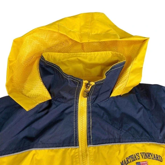 Martha's Vineyard Youth Sz XXL Windbreaker Rain Jacket Hooded Full Zip Pockets - Picture 5 of 15